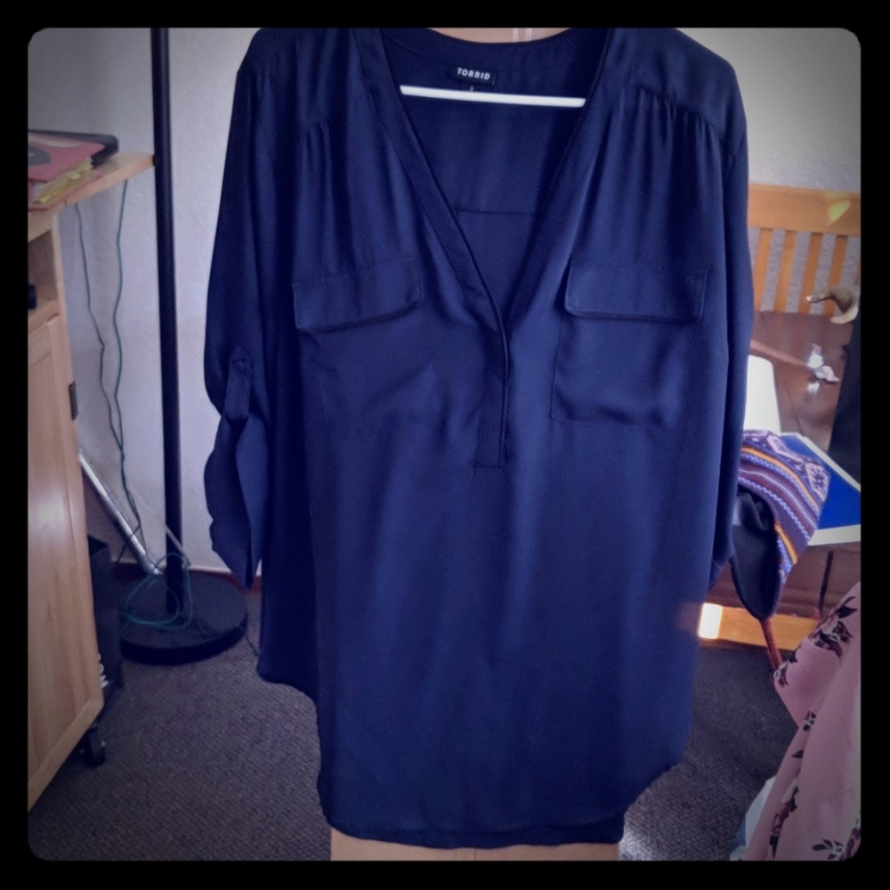 Navy torrid blouse
